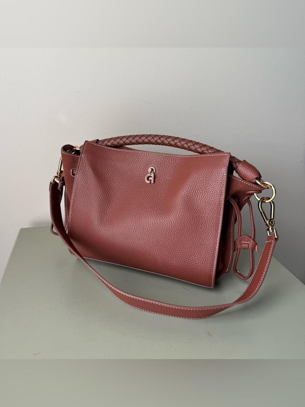 Cole Hahn Charissa Genuine Leather Dark Curio Shoulder Bag